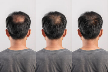 Progressive crown regrowth over three time points